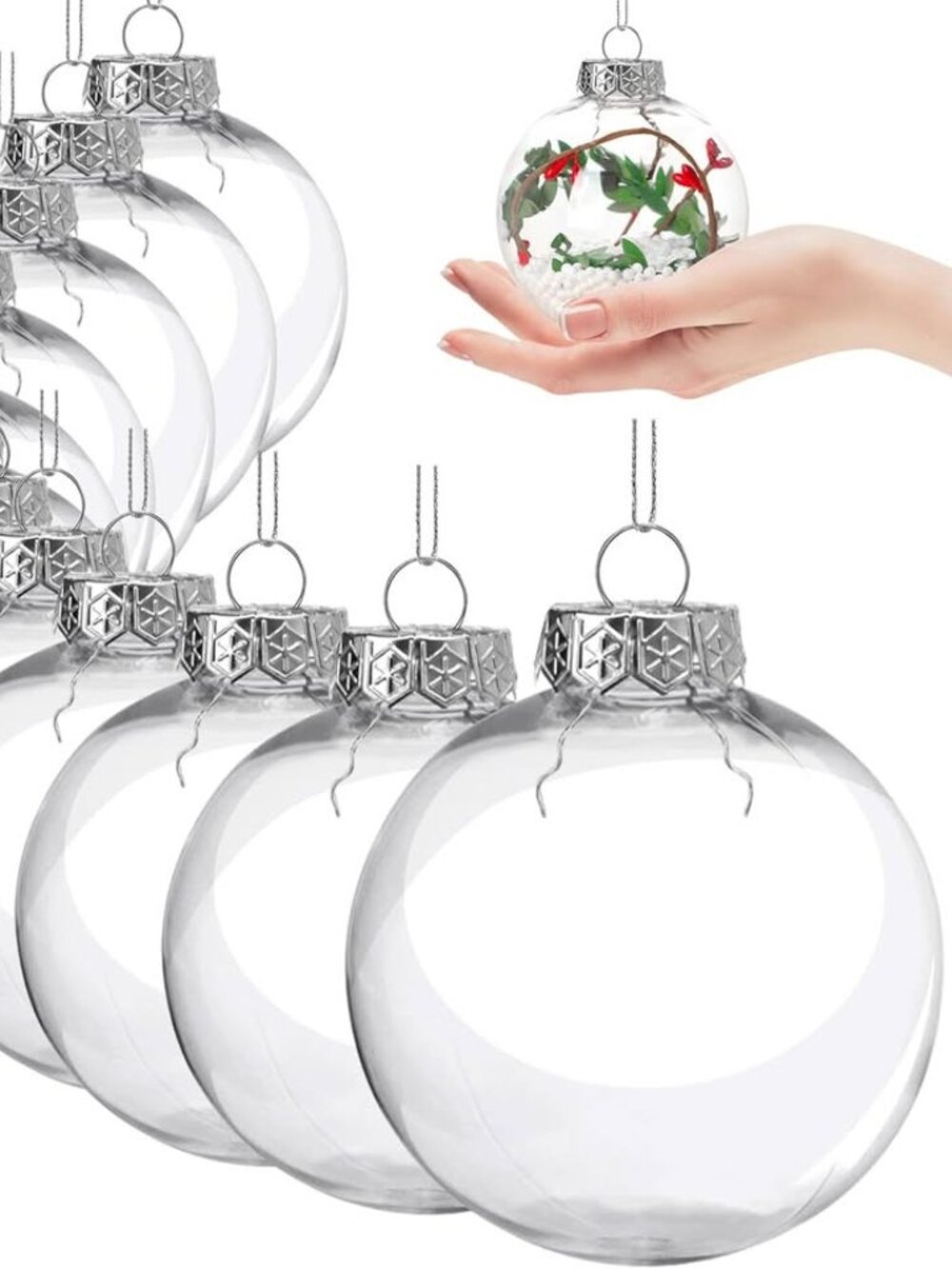 30 plastic fillable ornaments - 3.15"